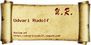 Udvari Rudolf névjegykártya