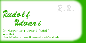 rudolf udvari business card